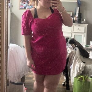 Pink Puff Sleeve Dress